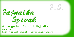 hajnalka szivak business card